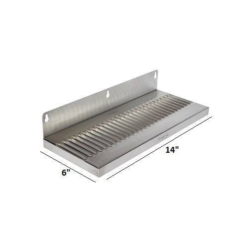 14" x 6" Stainless Steel Wall Mount Drip Tray