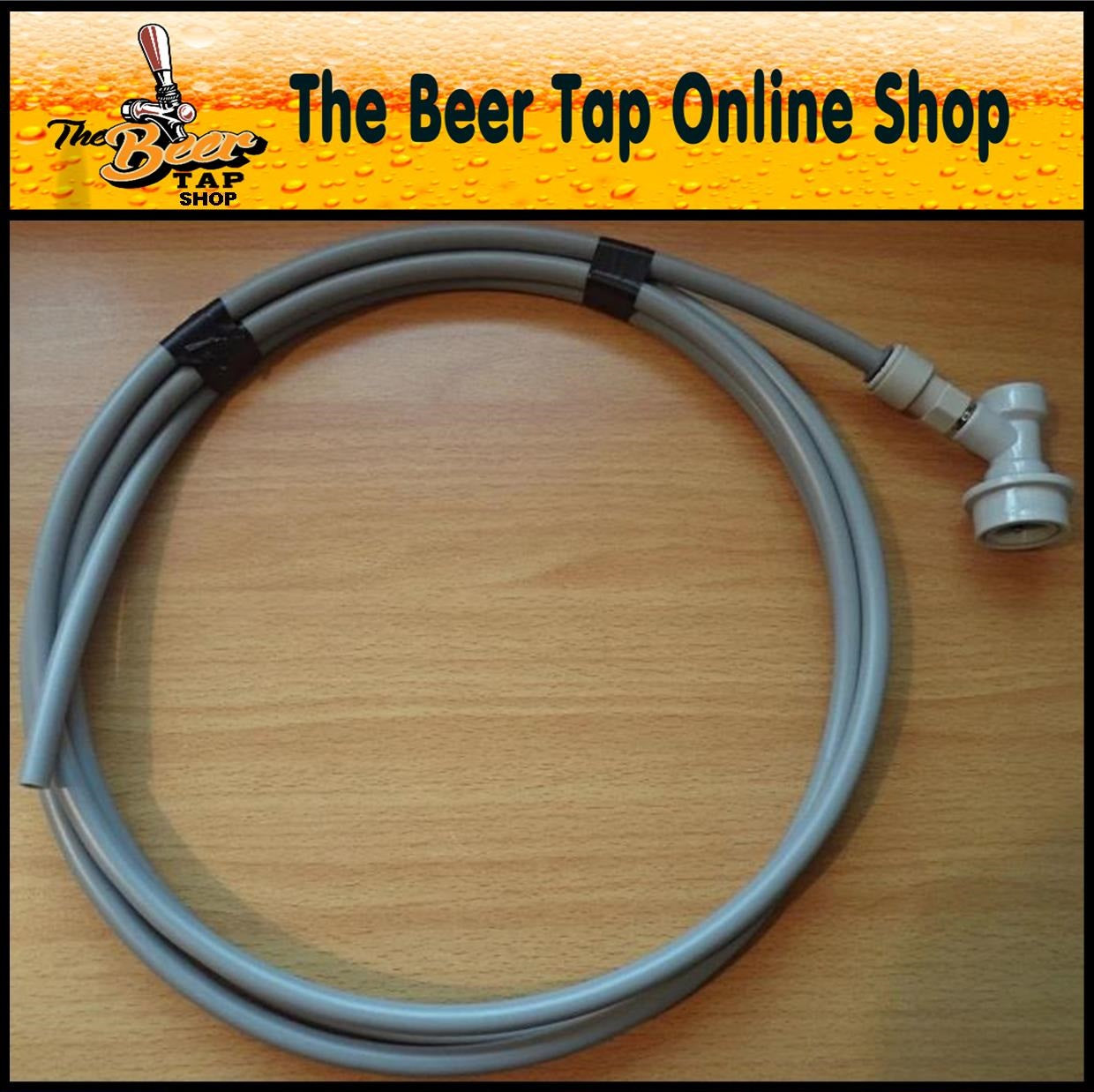 3/8" CO2 Beer Gas Line with Grey Ball Lock Disconnect & JG Push-Fit