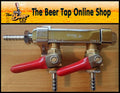 2-Way Splitter CO2 Beer Gas Manifold, 1/4" Barbed