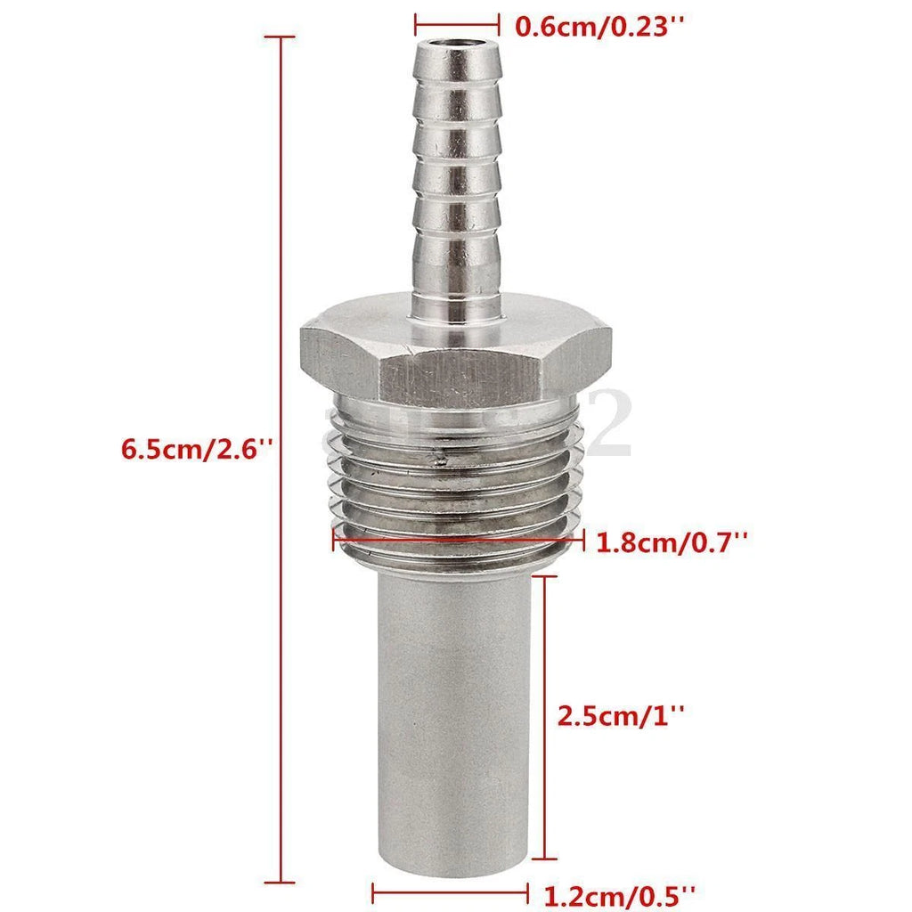 1/2" NPT Inline Aeration Diffusion Oxygen Stone 0.5 & 2.0 Micron