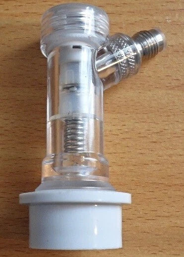 Corny Keg Gas Ball Lock Disconnect - Check Valve - JG 3/8" Push-Fit or 1/4" Barb