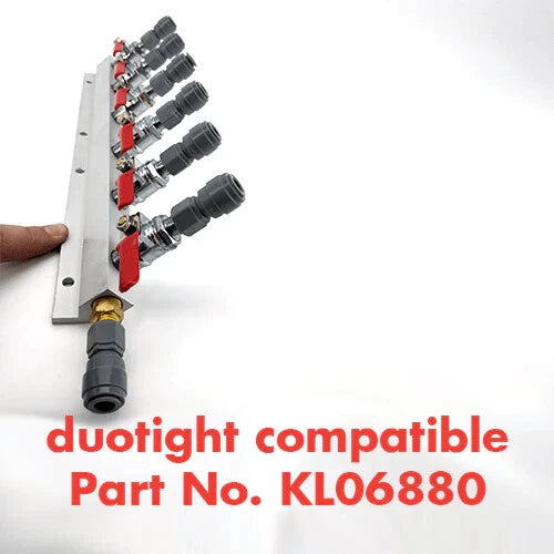 3-Way Splitter CO2 Beer Gas Manifold - JG 3/8" Push-Fit or 1/4" Barb Swivel Nut